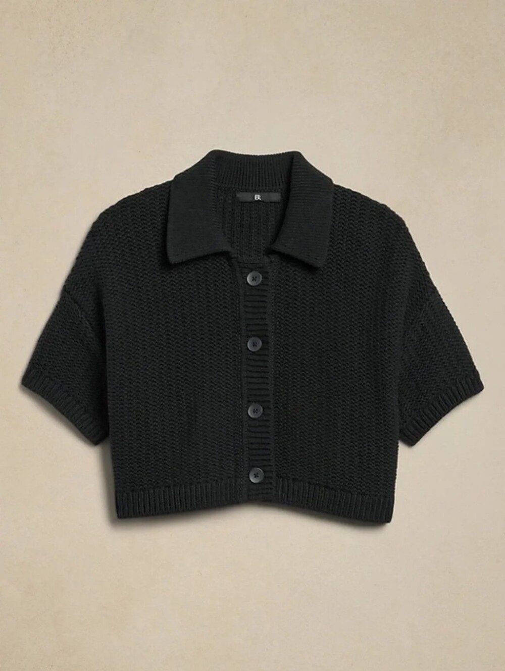 Banana Republic Short Sleeve Resort Polo Knit Cardigan Black Size Small